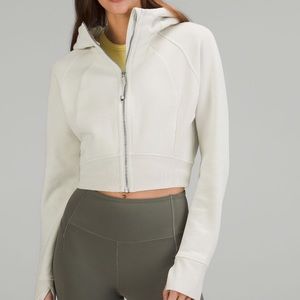 Scuba full-zip cropped hoodie